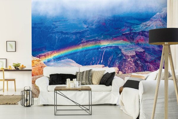 DIMEX | Vliesové fototapety na stenu Dúha nad Grand Canyonom MS-5-3022 | 375 x 250 cm | modrá, červená, fialová, žltá, hnedá