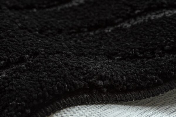 Kúpeľňový koberček SUPREME WAVES vlny, čierny kruh