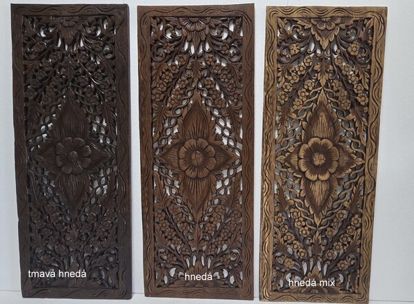 Dekorácia na stenu z dreva ELANOR, 90x35cm, ručná práce, teak