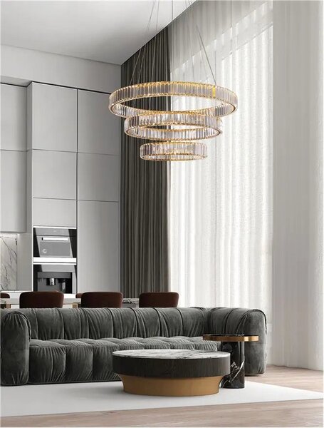 Krištáľový luster Aurelia 92W 80 zlaté – LED