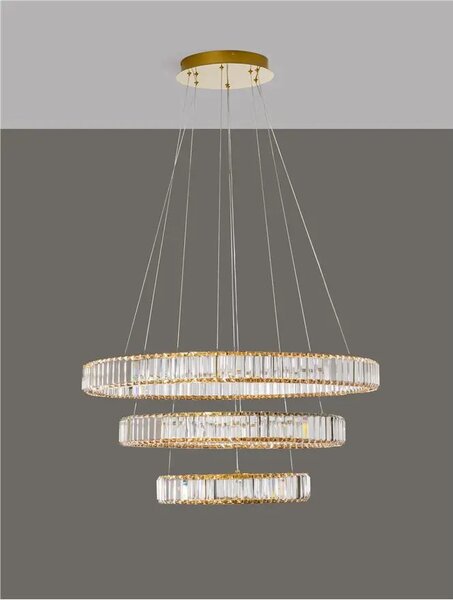 Krištáľový luster Aurelia 92W 80 zlaté – LED