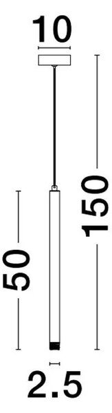 Moderný luster Trimle 50 čierne – Čierna