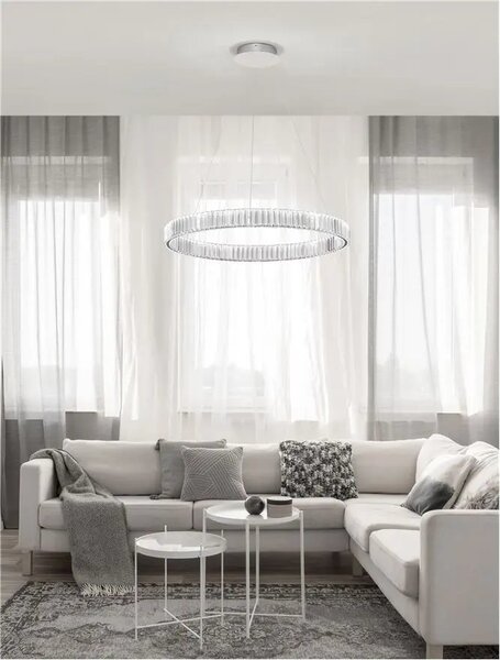 Krištáľový luster Aurelia 80 Chrome – Sivá