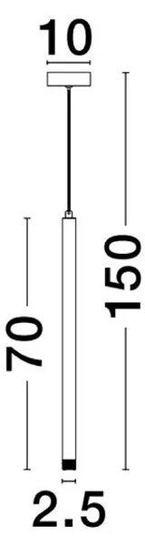 Moderný luster Trimle 70 čierne – Čierna