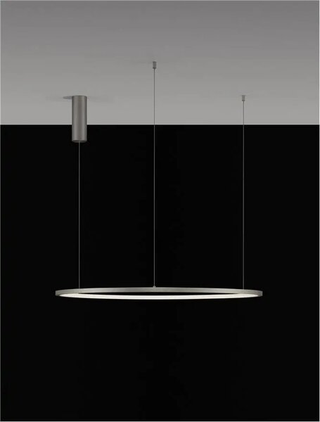 LED luster Tarquin 80 Strieborná – Sivá