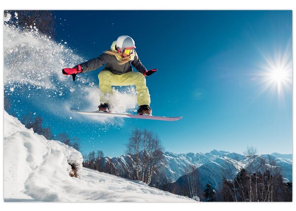 Obraz - Snowboardista (90x60 cm)