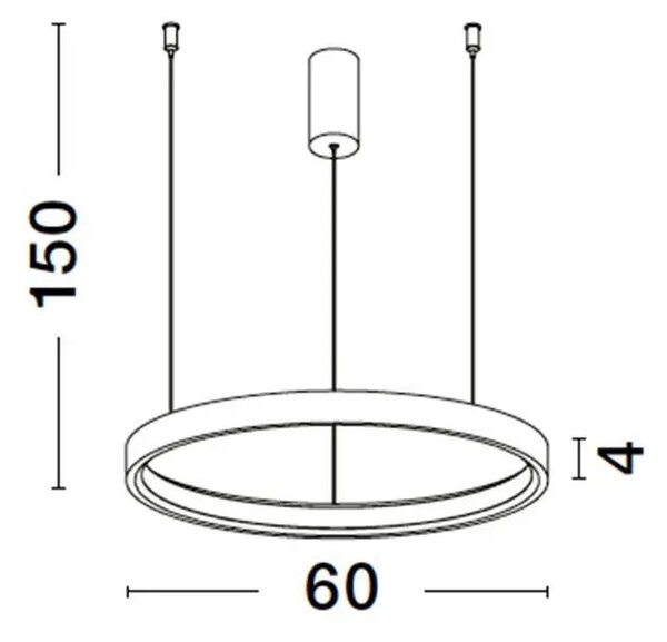 LED luster Perrine 60 čierne – Čierna