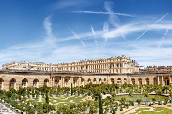 DIMEX | Vliesové fototapety na stenu Versailles, Francúzsko MS-5-1084 | 375 x 250 cm | zelená, modrá, béžová, hnedá
