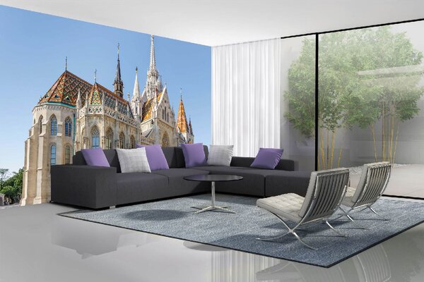 DIMEX | Vliesové fototapety na stenu Saint Matthias Church, Anglicko MS-5-0988 | 375 x 250 cm | biela, béžová, hnedá