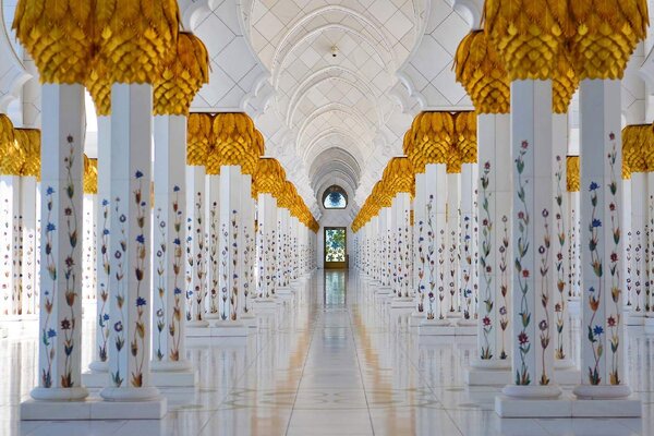 DIMEX | Vliesové fototapety na stenu Mešita v Abu Dhabi MS-5-0972 | 375 x 250 cm | biela, žltá