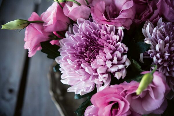 DIMEX | Vliesové fototapety na stenu Kytica fialových kvetov MS-5-1308 | 375 x 250 cm | čierna, šedá, ružová