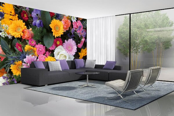 Samolepiaca vliesová fototapeta Zmiešaná kytica 375 x 250 cm
