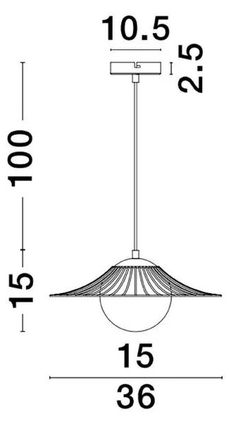 Kovový luster Fly 36 biele – Biela