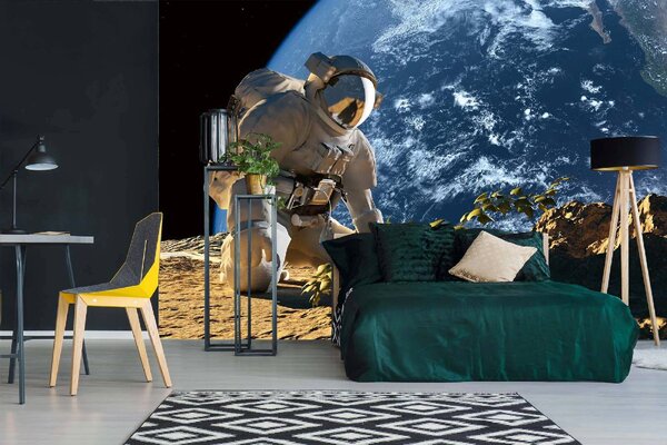 DIMEX | Vliesové fototapety na stenu Astronaut MS-5-2239 | 375 x 250 cm | modrá, čierna, krémová