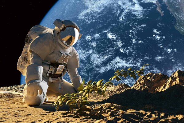 DIMEX | Vliesové fototapety na stenu Astronaut MS-5-2239 | 375 x 250 cm | modrá, čierna, krémová