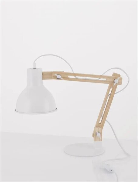 Drevená stolová lampa Grou 41.3 biele – Biela