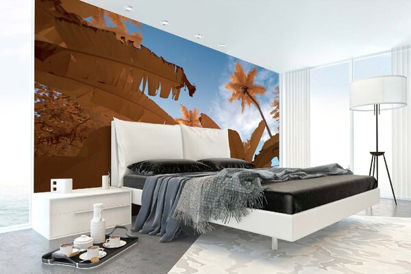 DIMEX | Vliesové fototapety na stenu Banánovník MS-5-1709 | 375 x 250 cm | zelená, modrá