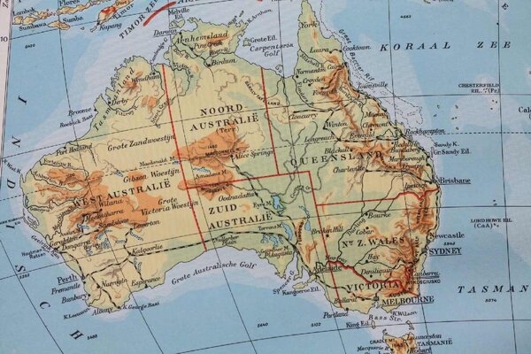 Samolepiaca vliesová fototapeta Mapa Austrálie 375 x 250 cm