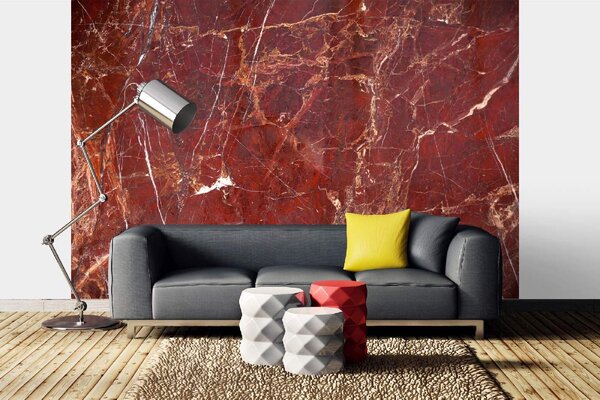 DIMEX | Vliesové fototapety na stenu Textúra červeného mramoru MS-5-2465 | 375 x 250 cm | červená, biela, hnedá