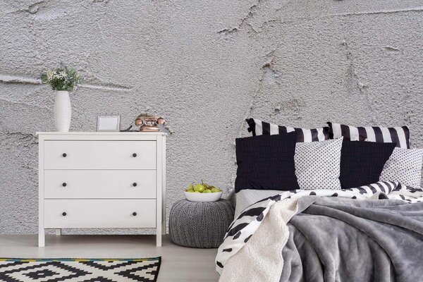 DIMEX | Vliesové fototapety na stenu Nedokončená omietka MS-5-2432 | 375 x 250 cm | šedá