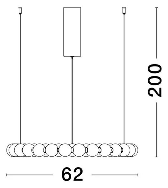 LED luster Perla 62 zlaté – Zlatá