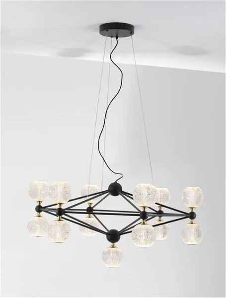 Rustikálny luster Belinda 89 čierne – LED