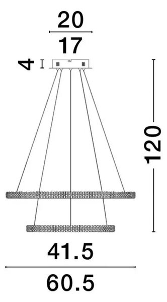 LED luster Ginevra 60.5 čierne