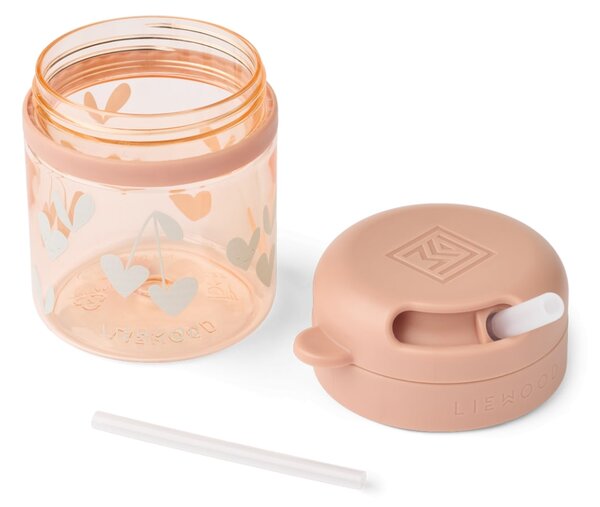 Detská fľaša so slamkou Pavia Sweethearts 280 ml