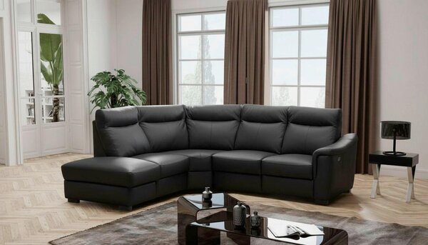 ROHOVÁ SEDAČKA, textil, koža, čierna Livetastic - Sedačky, Online Only
