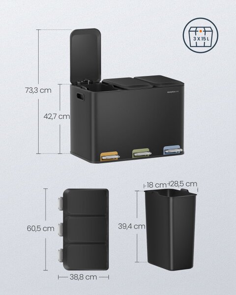 Recyklačný odpadkový kôš LTB740B02