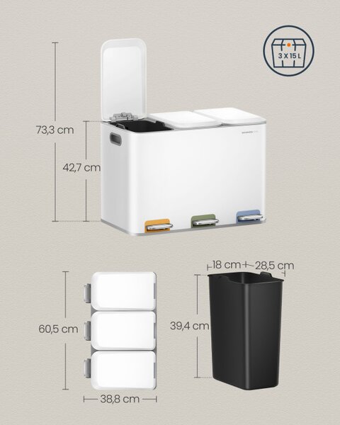 Recyklačný odpadkový kôš LTB740W02