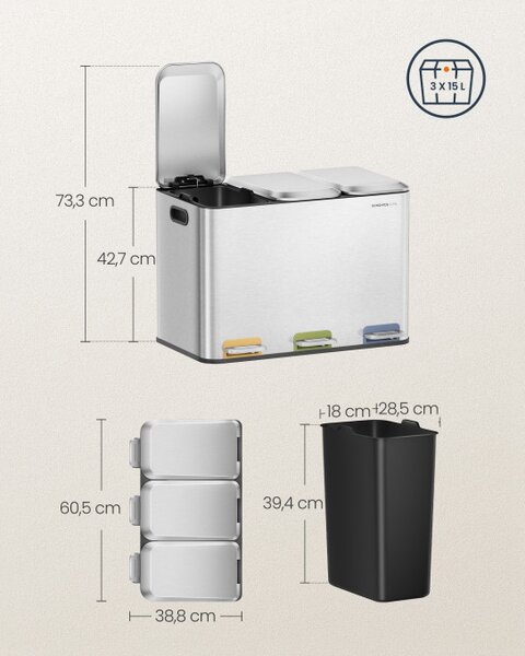 Recyklačný odpadkový kôš LTB740E45