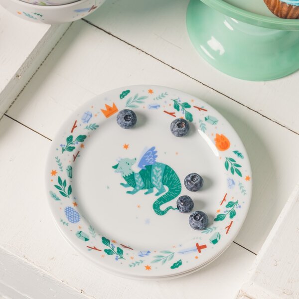 Detský porcelánový tanier Drak Ø 19 cm