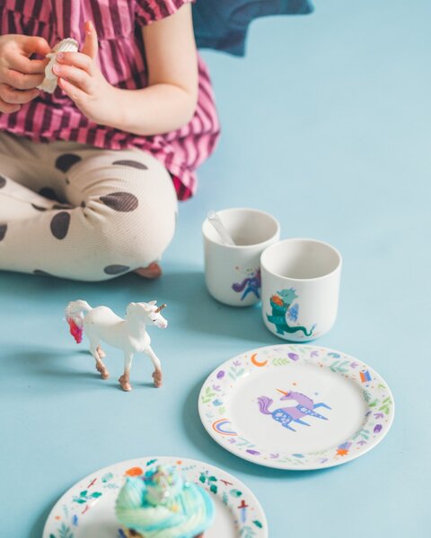 Detský porcelánový tanier Drak Ø 19 cm
