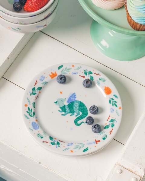 Detský porcelánový tanier Drak Ø 19 cm
