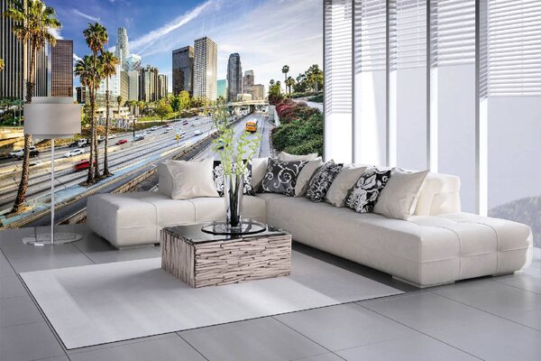 DIMEX | Vliesové fototapety na stenu Los Angeles, Kalifornia MS-5-2927 | 375 x 250 cm | zelená, modrá, šedá