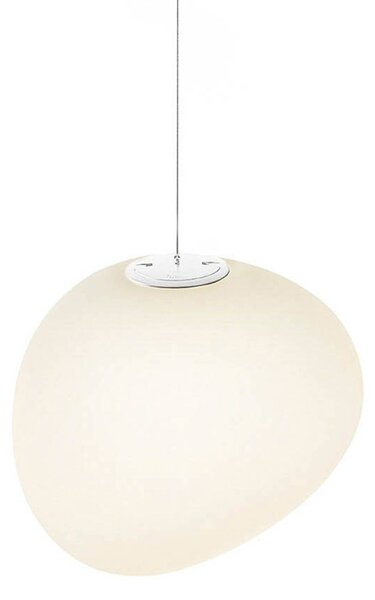 Foscarini Gregg MIDI závesná lampa, zo skla, biela, Biela / opálová, Obývacia izba / jedáleň, Sklo, Dizajn, Závesné svietidlo