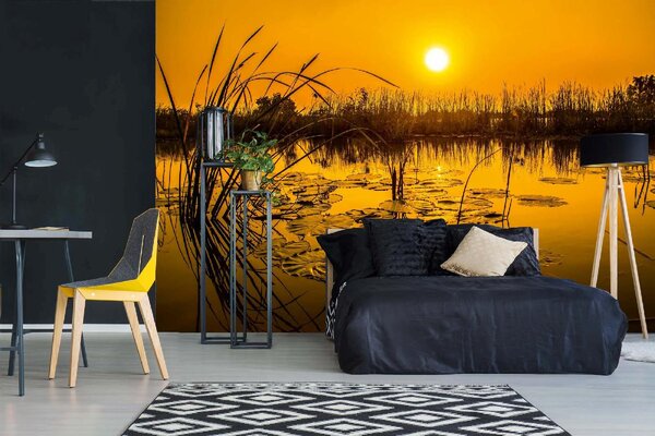 DIMEX | Vliesové fototapety na stenu Jazero v Thajsku MS-5-3056 | 375 x 250 cm | čierna, žltá