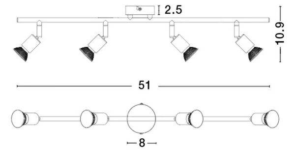Moderné bodové svietidlo Base 51 biele – Biela
