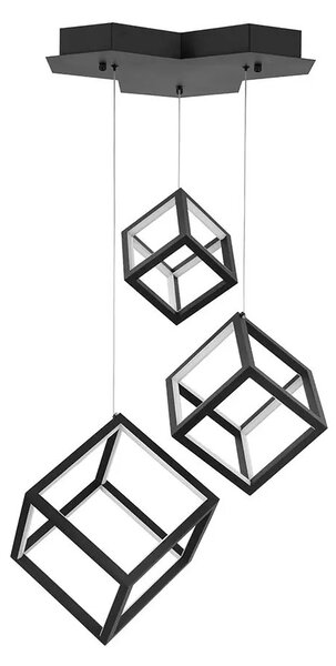 LED luster Gabbia 56 čierne – Čierna