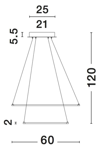 LED luster Aria 75W 60 chrome – Sivá