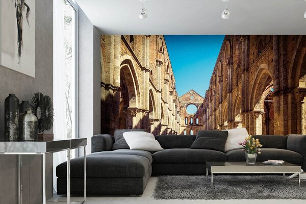 Samolepiaca vliesová fototapeta Staroveké opátstvo San Galgano 375 x 250 cm