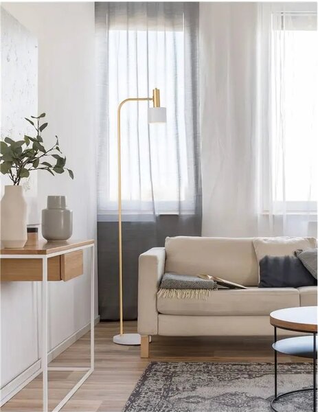 Retro stojaca lampa Paz biele – Biela