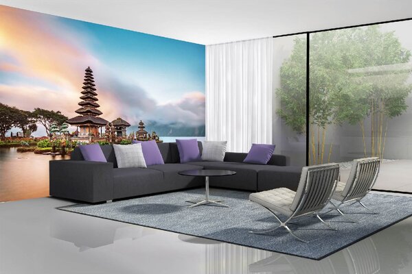 DIMEX | Vliesové fototapety na stenu Ulun Danu Beratan MS-5-1165 | 375 x 250 cm | vicefarebná, modrá, žltá, hnedá