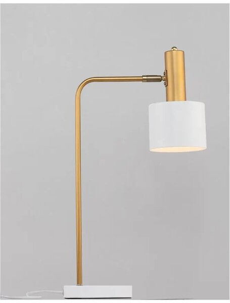 Rustikálna stolová lampa Paz biele – Biela