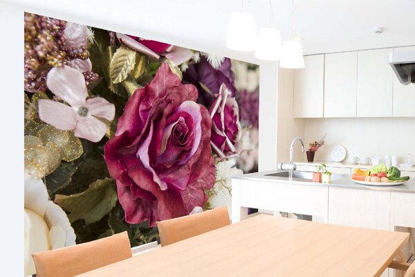 DIMEX | Vliesové fototapety na stenu Svadobné kytice MS-5-1406 | 375 x 250 cm | červená, biela, ružová