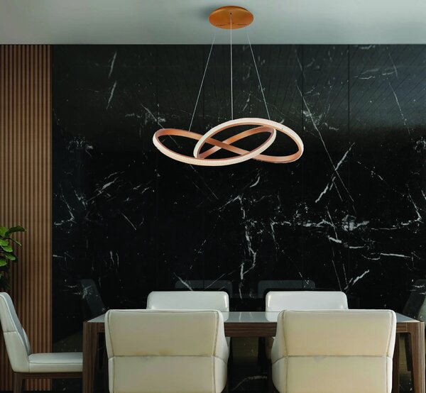 LED stmievateľný luster Infinity 80 Cct zlatá s diaľkovým ovládaním