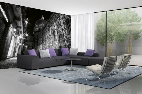 DIMEX | Vliesové fototapety na stenu Ulica za svitania MS-5-0751 | 375 x 250 cm | biela, čierna