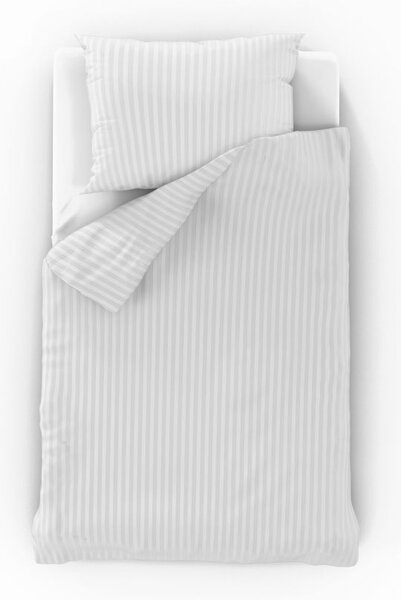Kvalitex Hotelové obliečky atlas grádl 1cm prúžok 140x200,70x90cm biele