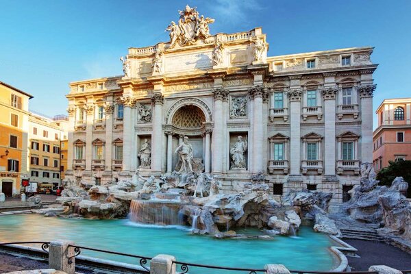 DIMEX | Vliesové fototapety na stenu Fontána di Trevi II. MS-5-1166 | 375 x 250 cm | vicefarebná, modrá, béžová